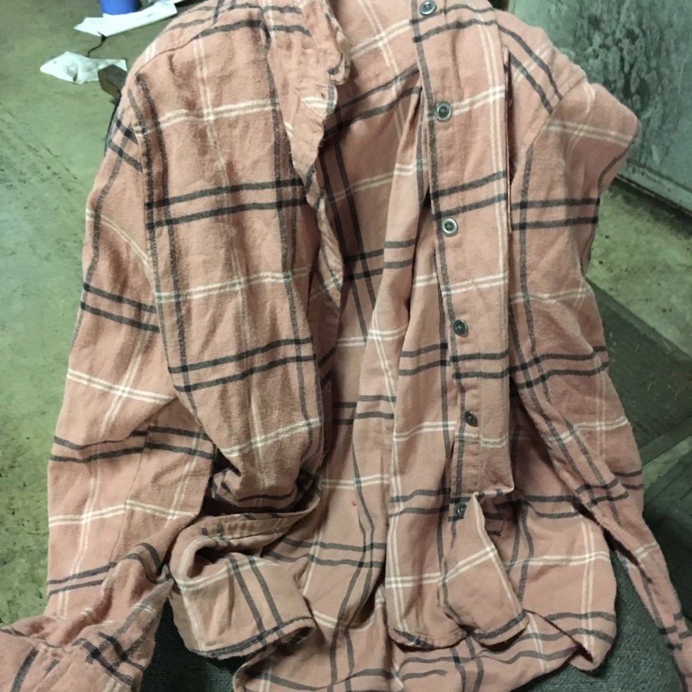 Coral button up flannel